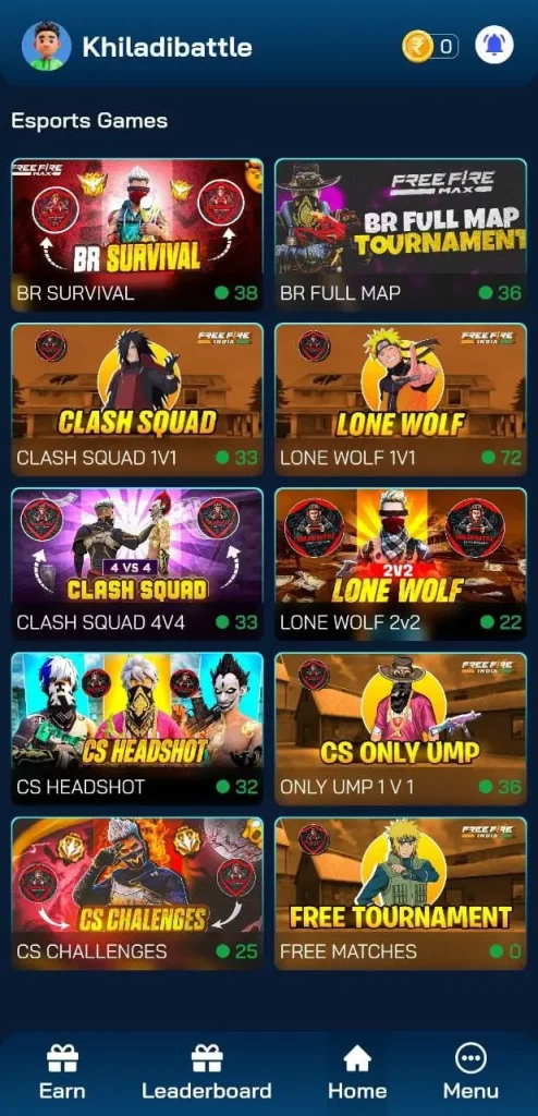 How To Participate in Khiladi Battle Tournament Matches?