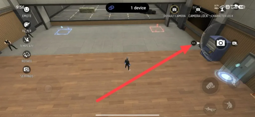 Free Fire Zoom-In or Zoom-Out Features of the Camera System